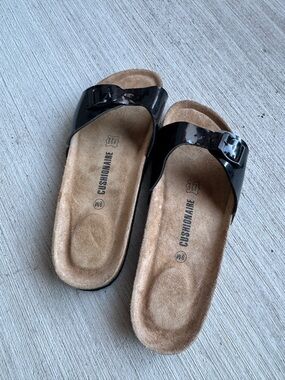 Birkenstock Madrid Birko-Flor Sandals Size 9 Black Strap Outdoor Casual